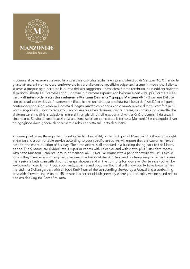 Manzoni 46 - Ospitalita Siciliana Bed & Breakfast Milazzo Ngoại thất bức ảnh